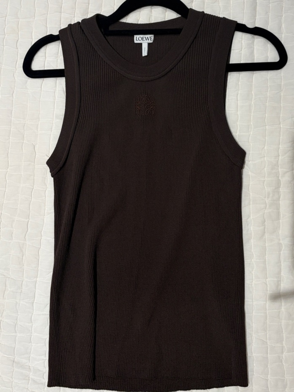 Loewe Anagram Embroidered Ribbed Top